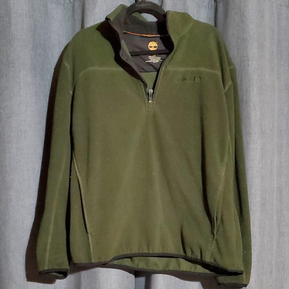 Mens Green Timberland Fleece pullover